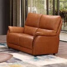 Essex Faux Leather Electric Recliner 2 Seater Sofa In Tan - UK