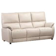 Essex Faux Leather Electric Recliner 3 Seater Sofa In Chalk - UK