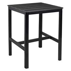 Etax 69cm Wooden Black Top Bar Table with Aluminium Base - UK