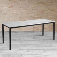 Etax Rectangular 180cm Wooden Dining Table In Whitewash - UK