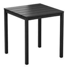 Etax Square 80cm Wooden Dining Table In Black - UK