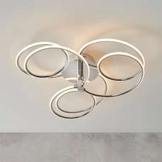 Eterne 3 Lights Semi Flush Ceiling Light In Chrome - UK