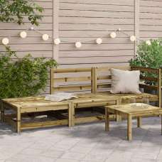 Etreno Outdoor Solid Wood Corner Seating Set in Green - UK