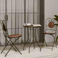 Etrix Garden Ceramic Top Bistro Set in Terracotta - UK