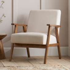 Eustis Fabric Armchair With Wooden Frame In Oak - UK