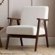 Eustis Fabric Armchair With Wooden Frame In Walnut - UK