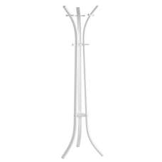 Evansville Metal Coat Stand With 9 Hooks In White - UK