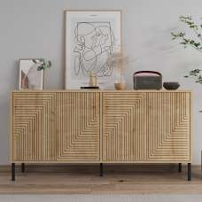 Evolet Wooden Sideboard with 4 Doors in Sapphire Oak - UK