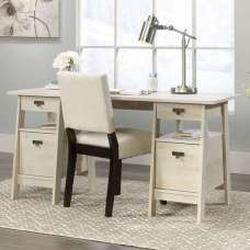 Estero Wooden Laptop Desk With 4 Drawers In Chalked Chestnut - UK