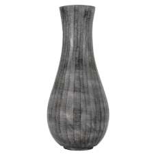 Exeter Large Aluminium Fluted Vase In Antique Grey - UK