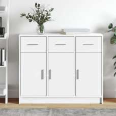 Exeter Wooden Sideboard With 3 Doors 3 Drawers In White - UK