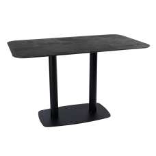 Extro 119cm Black Moon Top Dining Table with Bicton Base - UK