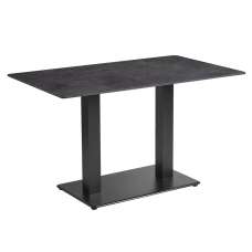 Extro 119cm Rectangular Metallic Anthracite Top Dining Table with Akira Black Base - UK
