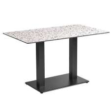 Extro 119cm Rectangular Mixed Terrazzo Top Dining Table with Akira Black Base - UK