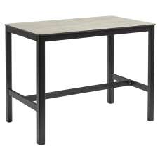 Extro 120cm Wooden Bar Table In Cement Textured - UK