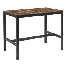 Extro 120cm Wooden Bar Table In Planked Vintage - UK