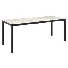 Extro 179cm Carrara Marble Effect Dining Table with Black Base - UK