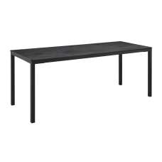 Extro 179cm Metallic Anthracite Top Dining Table with Black Base - UK