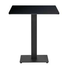 Extro 60cm Square Black Wooden Top Dining Table with Bicton Sleek Base - UK