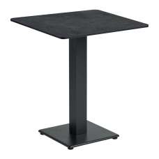 Extro 60cm Square Metallic Anthracite Top Dining Table with Akira Black Base - UK