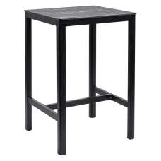 Extro 60cm Wooden Bar Table In Black Marble Textured - UK