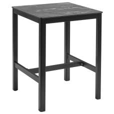 Extro 60cm Wooden Mid Bar Table In Black Marble Textured - UK
