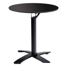 Extro 69cm Round Black Flip Top Dining Table with Sabre Deluxe Base - UK