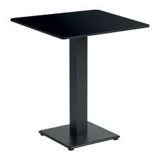 Extro 79cm Square Black Wooden Top Dining Table with Akira Base - UK
