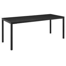 Extro Rectangular Wooden Black Top Dining Table with Steel Base - UK