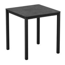 Extro Square 79cm Wooden Dining Table In Metallic Anthracite - UK
