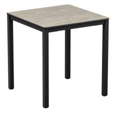 Extro Square 79cm Wooden Dining Table In Textured Cement - UK