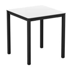 Extro Square 79cm Wooden Dining Table In White - UK