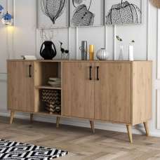 Exxen Wooden Sideboard with 3 Doors in Oak - UK