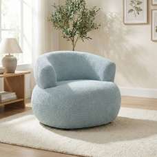 Ezrion Fabric Accent Chair in Teal - UK