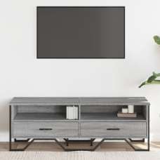 Fallon Wooden TV Stand With 2 Drawers In Grey Sonoma - UK