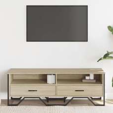 Fallon Wooden TV Stand With 2 Drawers In Sonoma Oak - UK