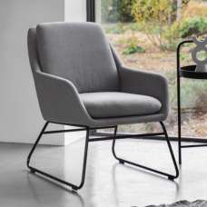 Fanton Fabric Bedroom Chair With Metal Frame In Grey - UK