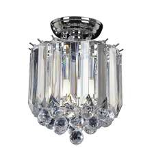 Fargo 2 Lights Crystal Droplets Flush Ceiling Light In Chrome - UK