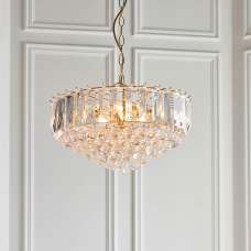 Fargo 6 Lights Crystal Droplets Pendant Light In Brass - UK