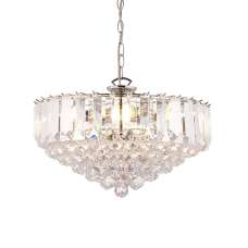 Fargo 6 Lights Crystal Droplets Pendant Light In Chrome - UK
