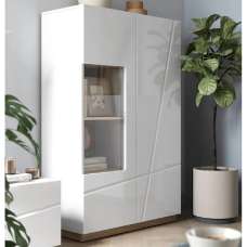 Fargo High Gloss Display Cabinet With 2 Doors In White - UK