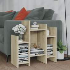 Faxon Wooden Side Table In With 6 Shelves In Sonoma Oak - UK