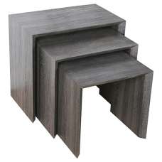 Felicja Wooden Nest Of 3 Tables In Black Walnut - UK