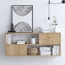 Felio Rectangular Wooden Wall Hung Shelving Unit in Oak - UK