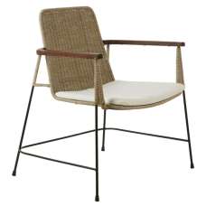 Felixvarela Rattan Traditional Chair With Metal Legs In Natural - UK