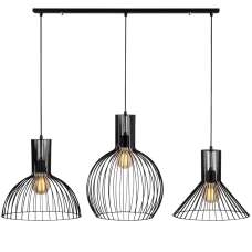 Fellini 3 Light Metal Ceiling Pendant Light in Black - UK