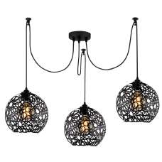 Fellini 3 Light Metal Cluster Nest Ceiling Pendant Light in Black - UK