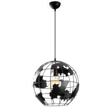 Fellini Metal Globe Ceiling Pendant Light in Black - UK