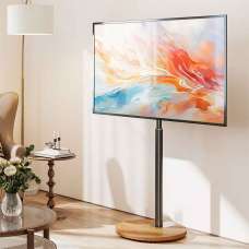 Felora Wooden Pedestal TV Stand in Black and Oak - UK