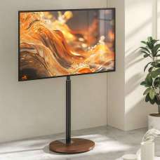 Felora Wooden Pedestal TV Stand in Black and Walnut - UK